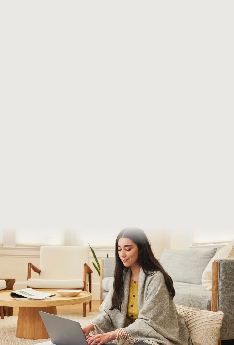 Woman working on a laptop